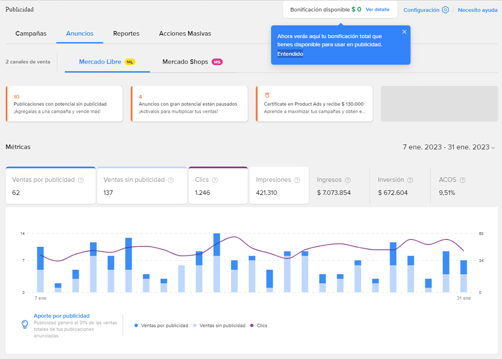 anuncio en mercado libre